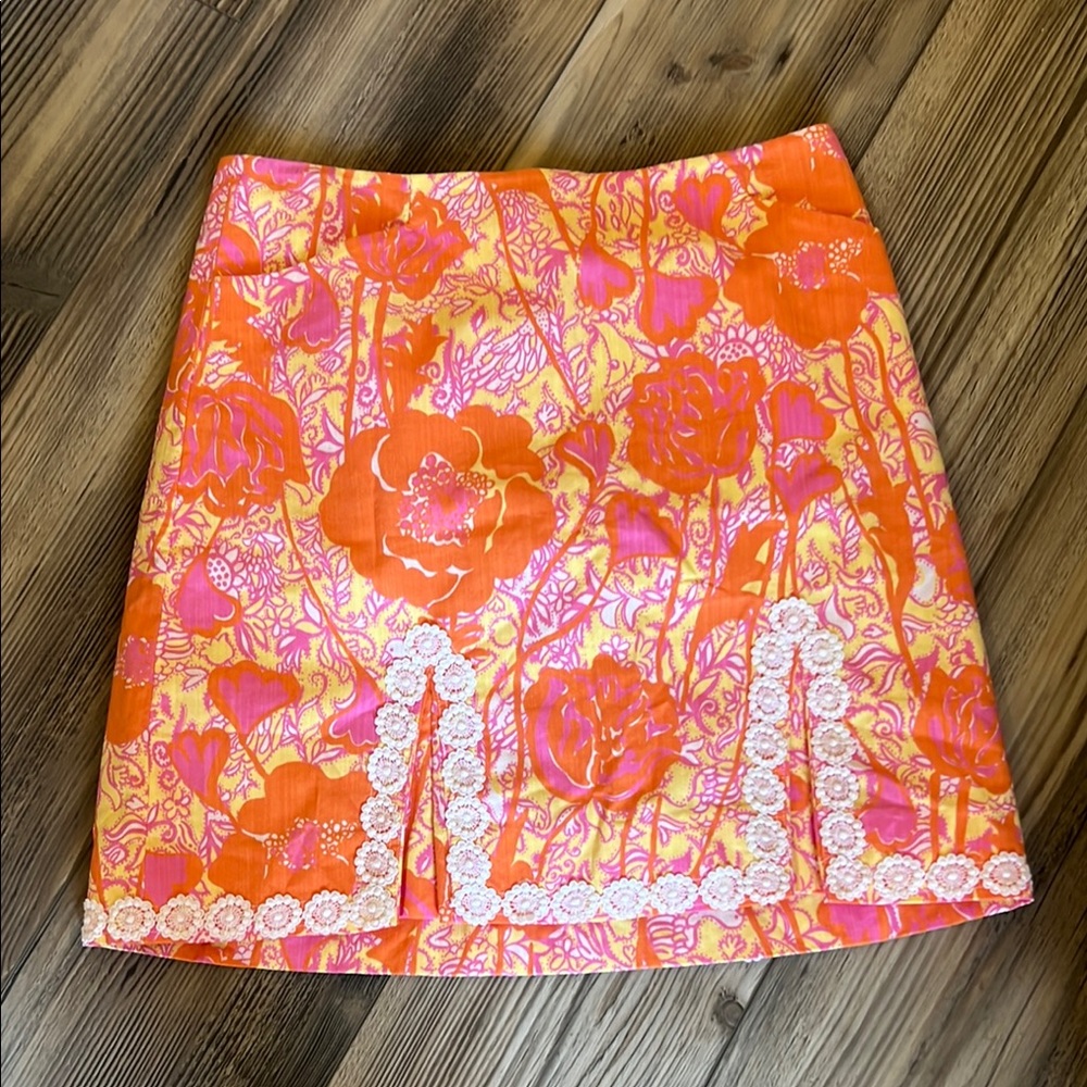 Lilly Pulitzer Orange A-line Mini Skirt Resort Wear